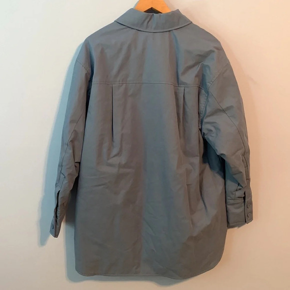 Pernille X Mango size 6 light blue shaket over sized shirt insulated button up M - Picture 9 of 9